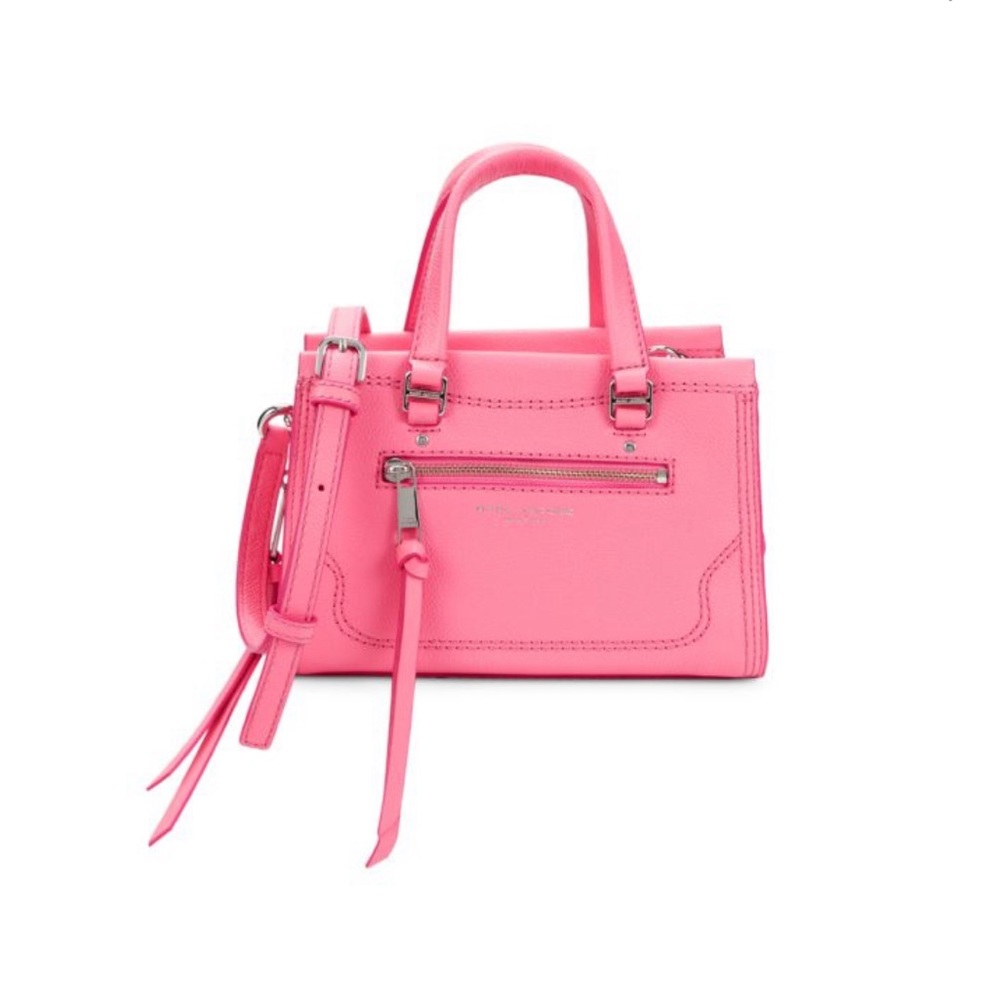 NWOT Marc Jacobs: Grained Leather Crossbody Satchel in Pink Lemon